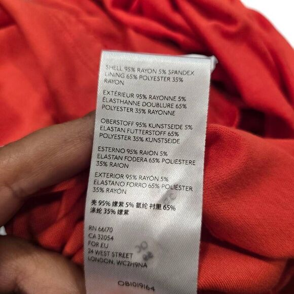 Anthropologie Maeve Brianne Fit & Flare Dress Womens Small Orange Floral Stretch - Picture 7 of 7